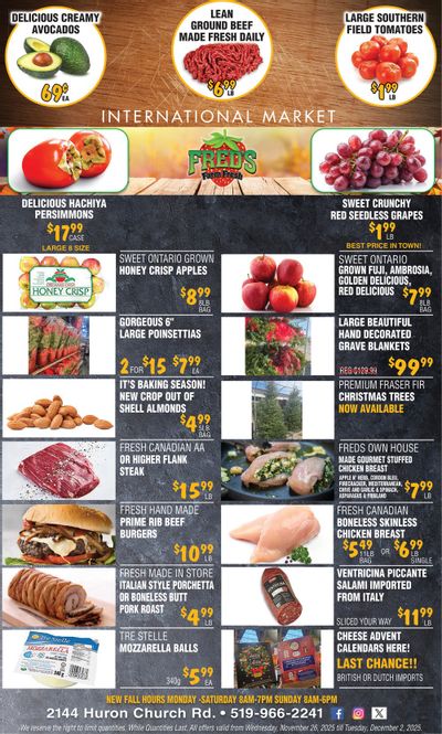 Fred's Farm Fresh Flyer November 26 to December 2