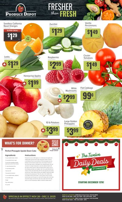 Produce Depot Flyer November 26 to December 2