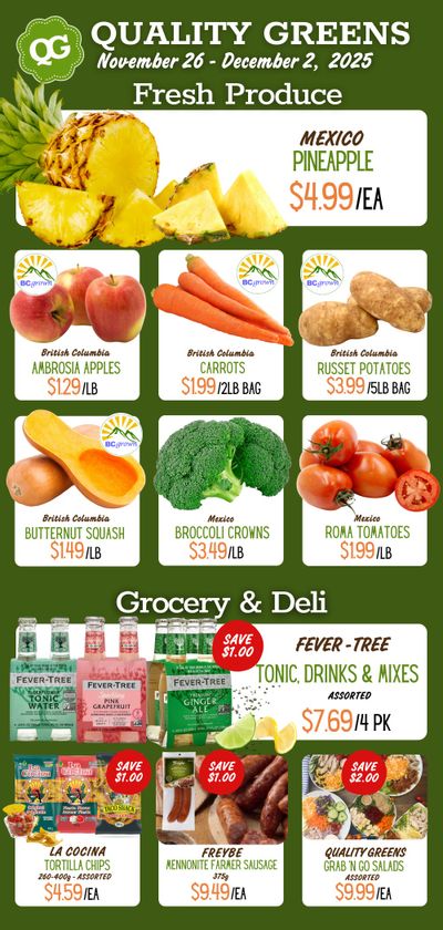 Quality Greens Flyer November 26 to December 2
