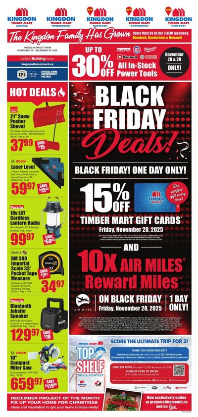 Timber Mart Flyer November 26 to December 24