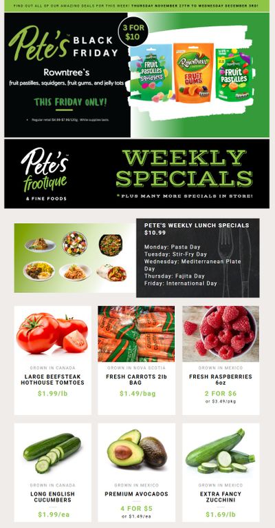 Pete's Fine Foods Flyer November 27 to December 3