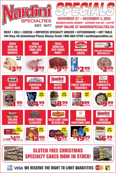Nardini Specialties Flyer November 27 to December 3