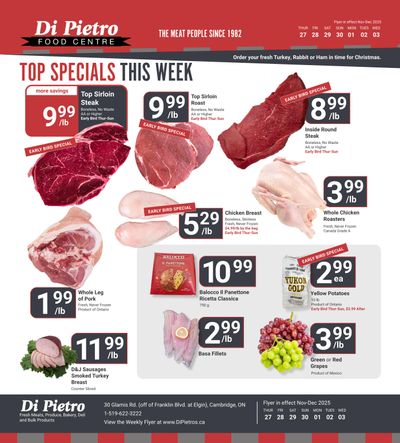 Di Pietro Food Centre Flyer November 27 to December 3
