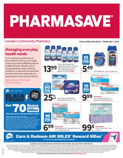 Pharmasave (ON) Flyer November 28 to December 11