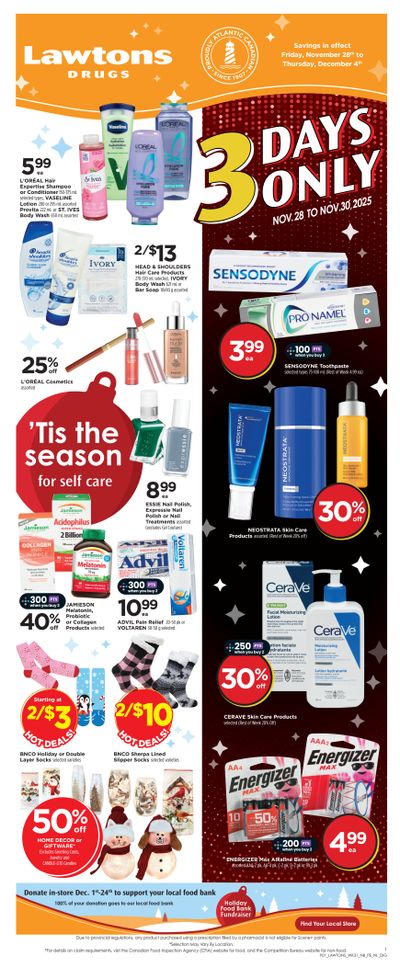 Lawtons Drugs (NB, PE, NL) Flyer November 28 to December 4