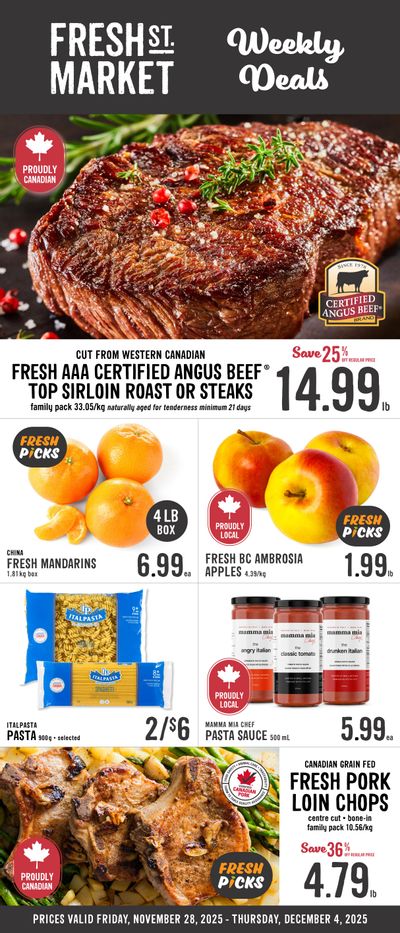 Fresh St. Market Flyer November 28 to December 4