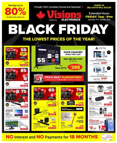 Visions Electronics Black Friday Flyer November 28 to December 4