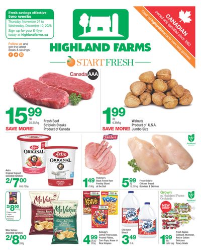 Highland Farms Flyer November 27 to December 10