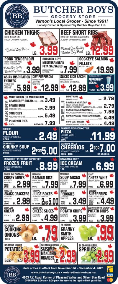 Butcher Boys Grocery Store Flyer November 26 to December 4