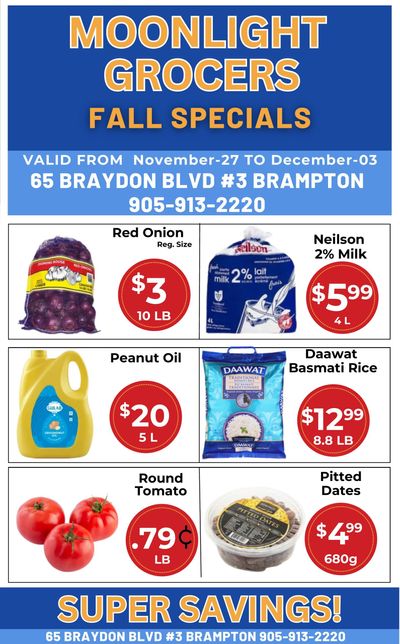 Moonlight Grocers Flyer November 27 to December 3