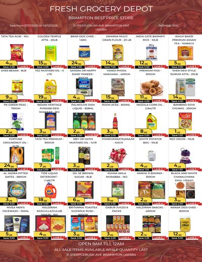 Fresh Grocery Depot Flyer November 27 to December 3