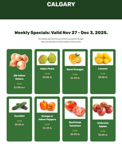 H&W Produce Flyer November 27 to December 3