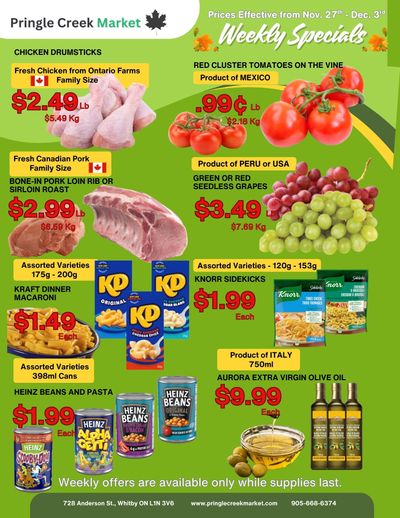 Pringle Creek Market Flyer November 27 to December 3