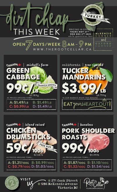 The Root Cellar Flyer November 27 to December 3