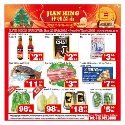 Jian Hing Supermarket (North York) Flyer November 28 to December 4