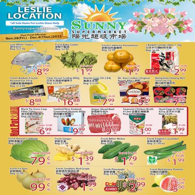 Sunny Supermarket (Leslie) Flyer November 28 to December 4