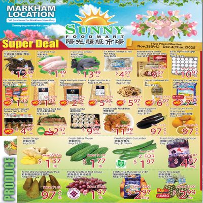 Sunny Foodmart (Markham) Flyer November 28 to December 4