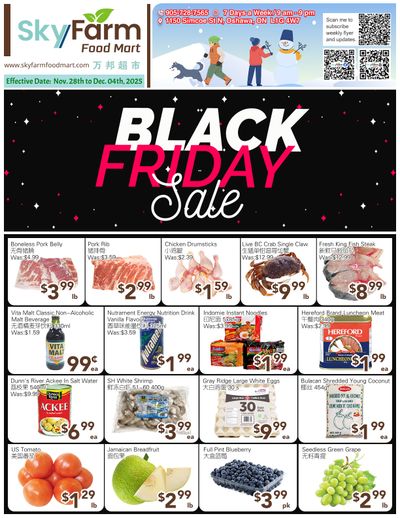 SkyFarm Food Mart Flyer November 28 to December 4