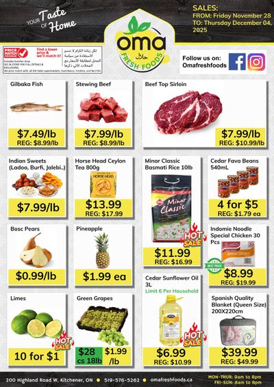 Oma Fresh Foods Flyer November 28 to December 4