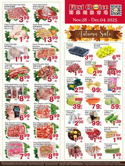 First Choice Supermarket Flyer November 28 to December 4