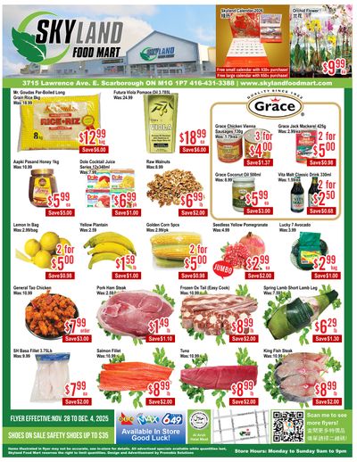 Skyland Food Mart Flyer November 28 to December 4