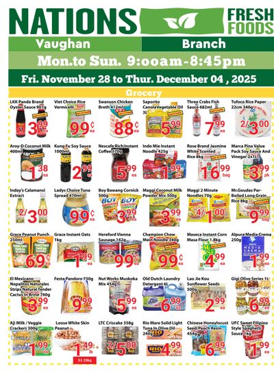 Nations Fresh Foods (Vaughan) Flyer November 28 to December 4