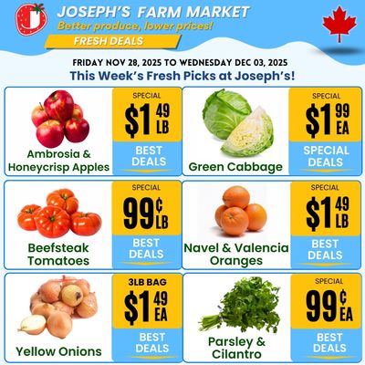 Joseph's Farm Market Flyer November 28 to December 3