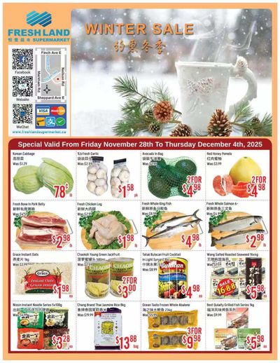 FreshLand Supermarket Flyer November 28 to December 4