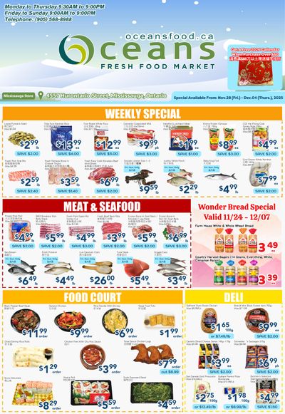 Oceans Fresh Food Market (Mississauga) Flyer November 28 to December 4