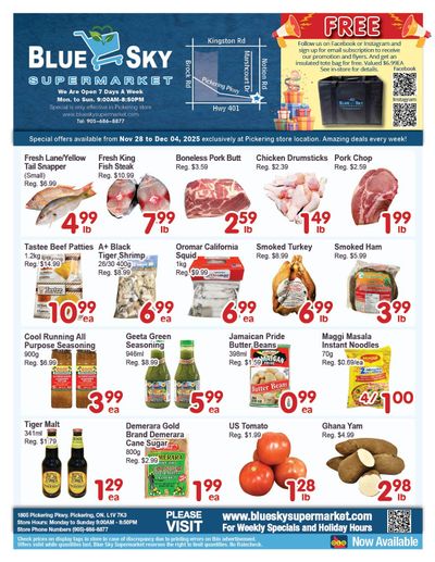 Blue Sky Supermarket (Pickering) Flyer November 28 to December 4