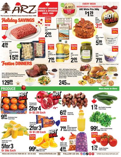 Arz Fine Foods Flyer November 28 to December 4