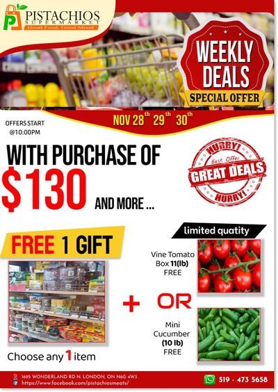 Pistachios Supermarket Flyer November 28 to December 5