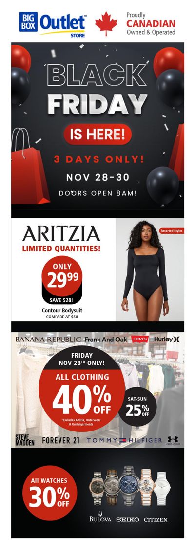 Big Box Outlet Store Black Friday Flyer November 28 to 30