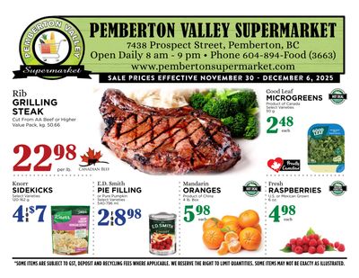 Pemberton Valley Supermarket Flyer November 30 to December 6
