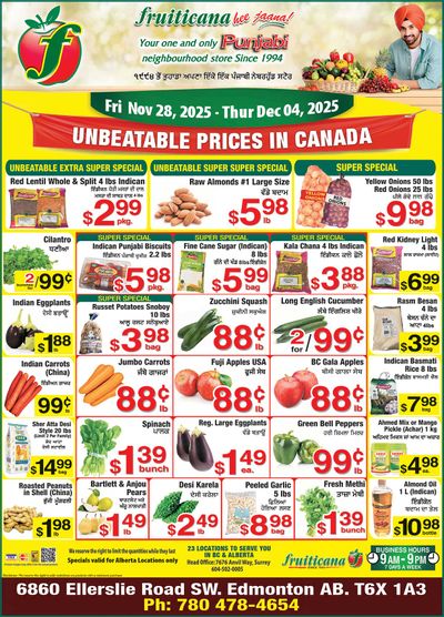 Fruiticana (Edmonton) Flyer November 28 to December 4