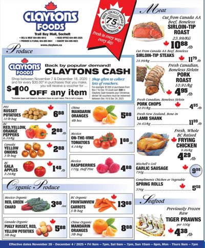 Claytons Heritage Market Flyer November 28 to December 4