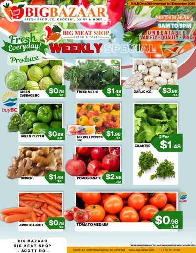 Big Bazaar Canada Flyer November 28 to December 3