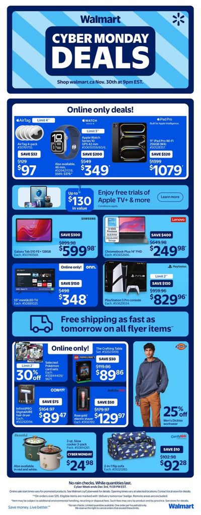 Walmart Cyber Monday Online Flyer November 30 to December 3