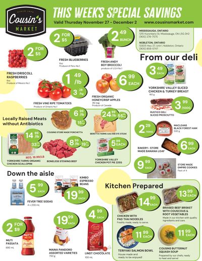 Cousin's Market Flyer November 27 to December 2