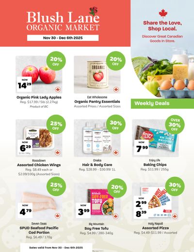 Blush Lane Organic Market Flyer November 30 to December 6