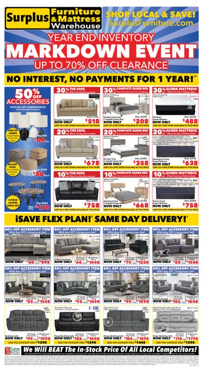 Surplus Furniture & Mattress Warehouse (Sydney) Flyer December 1 to 21