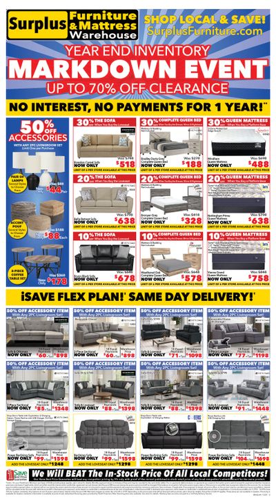 Surplus Furniture & Mattress Warehouse (Medicine Hat, Lethbridge) Flyer December 1 to 21
