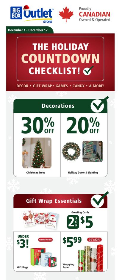 Big Box Outlet Store Flyer December 1 to 12