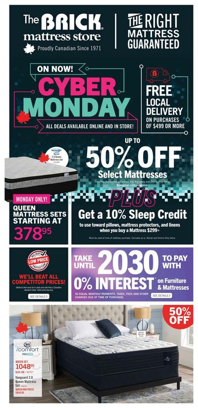 The Brick Mattress Store Cyber Monday Flyer December 1
