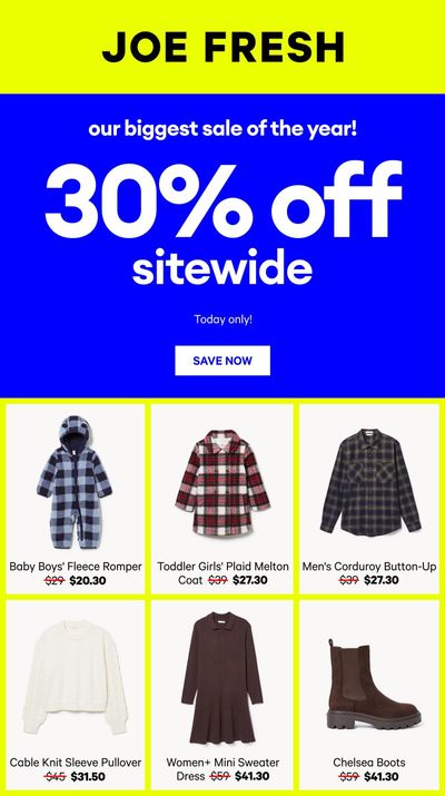 Joe Fresh Cyber Monday Flyer December 1