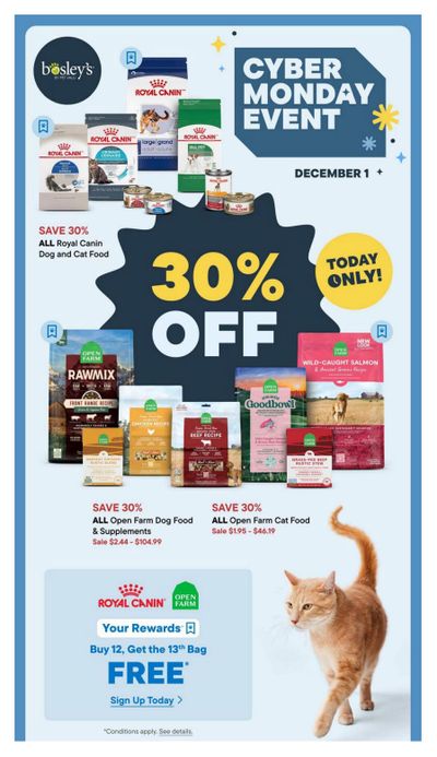 Bosley's by PetValu Flyer Cyber Monday Flyer December 1