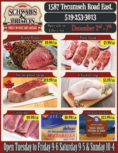 Schwab's & Primo's Flyer December 2 to 7