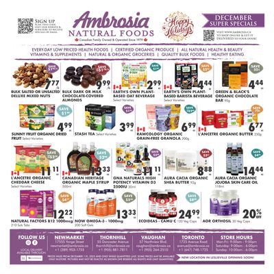 Ambrosia Natural Foods Flyer December 1 to 31
