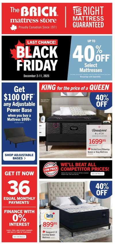 The Brick Mattress Store Flyer December 2 to 11