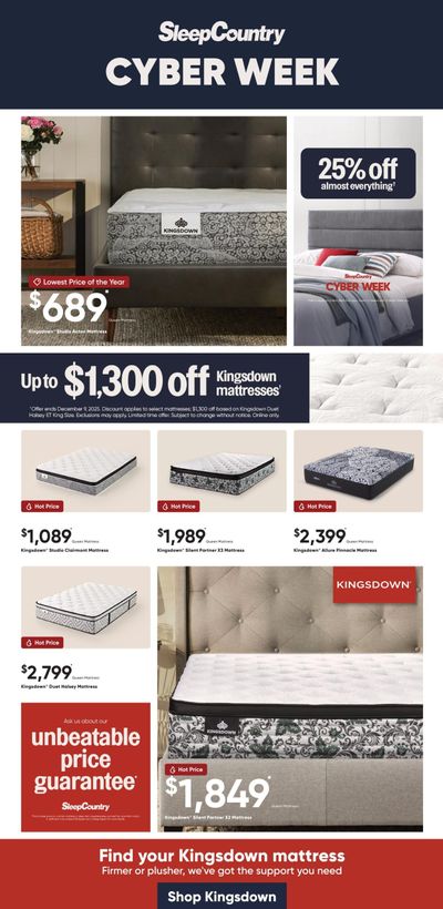 Sleep Country Flyer December 3 to 9